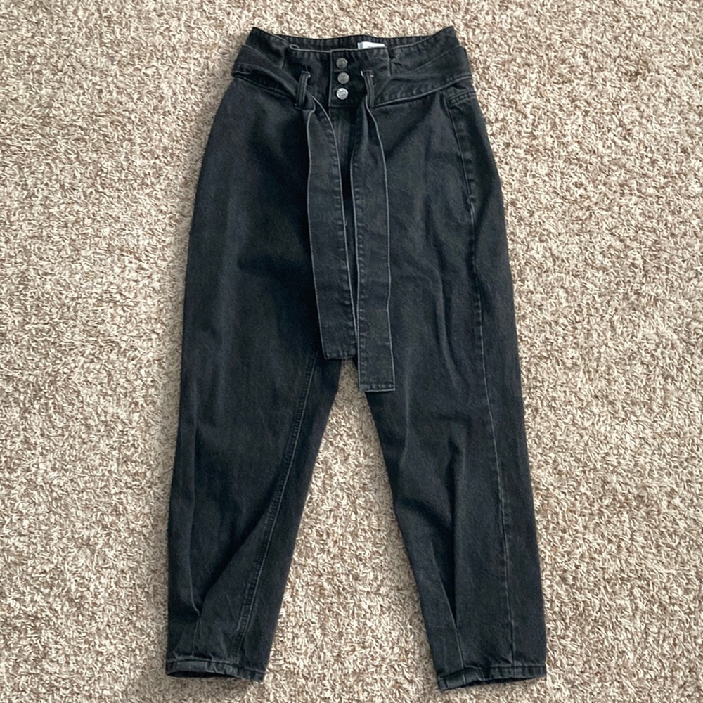 Black parachute jeans